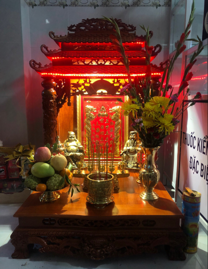 Bàn thờ thần tài cao cấp - bàn thờ thổ địa size lớn